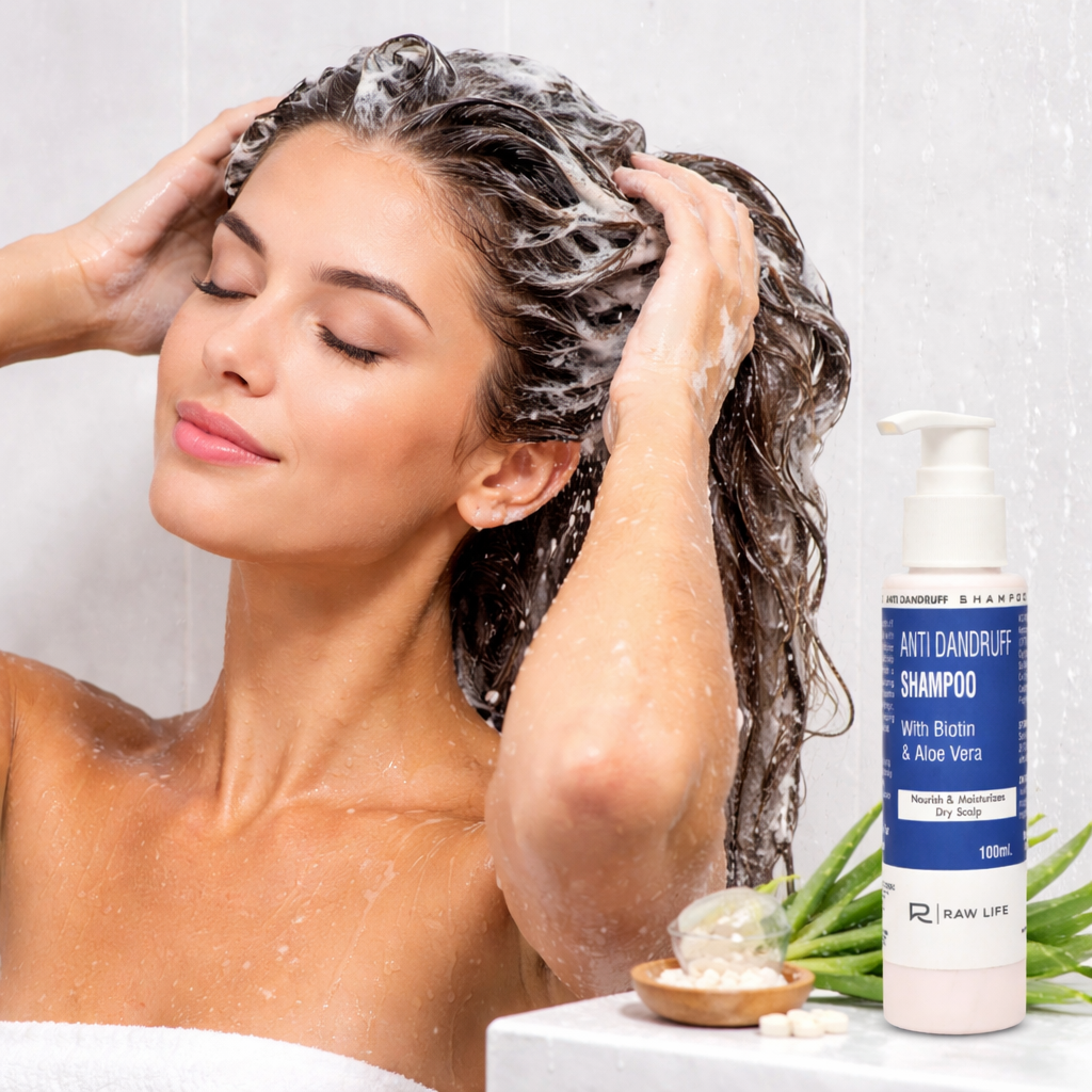 Anti Dandruff Shampoo with Biotin & Aloe Vera | Raw Life