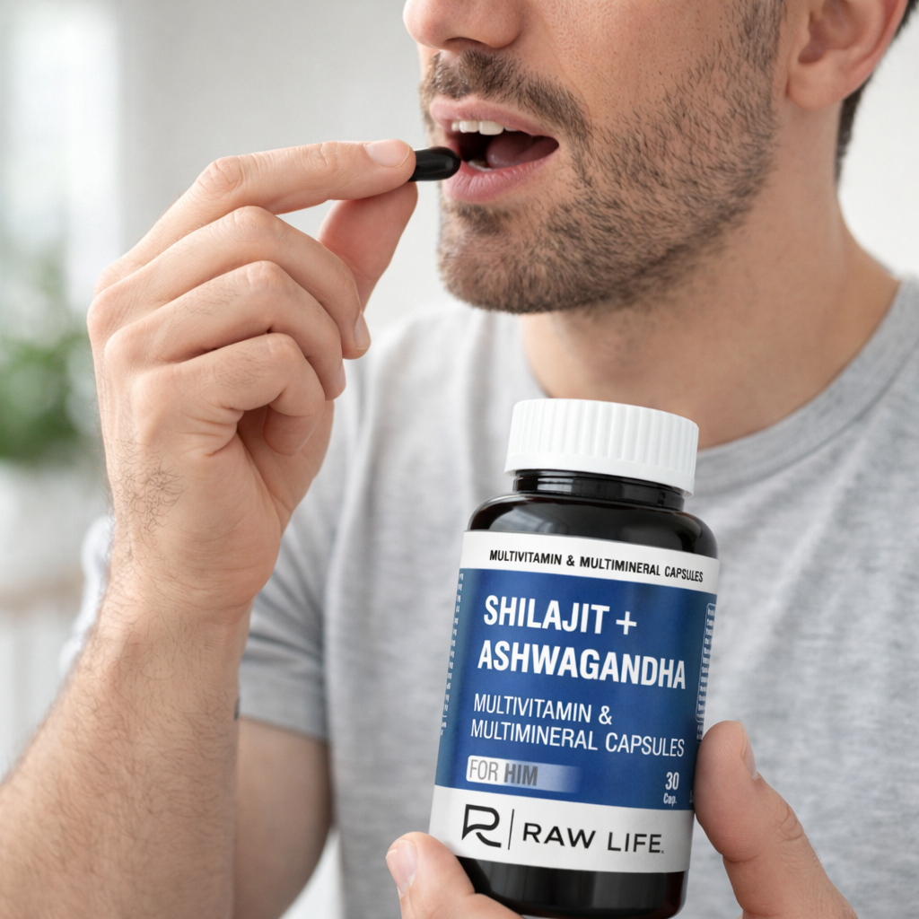 Shilajit Ashwagandha Capsules for Men | Raw Life